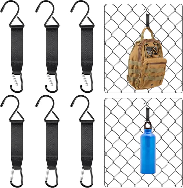 6-pack basebollstängselkrokar Nylon säkerhetsbältesspänne stängselkrokar