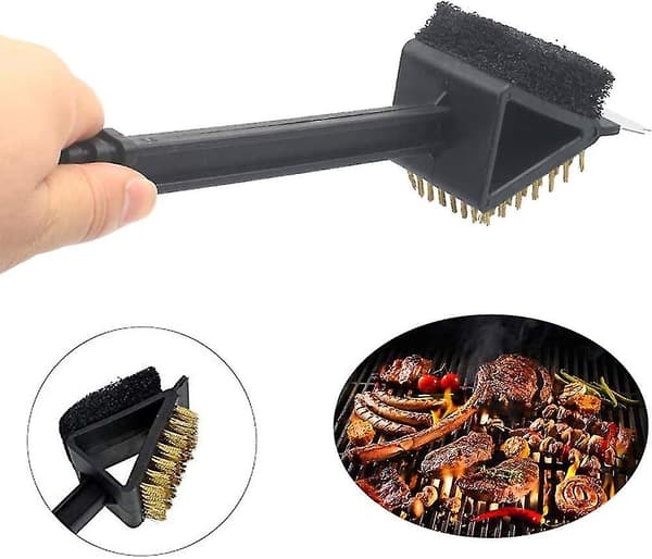 Grillbørste med skrape 36x7,2cm Svart