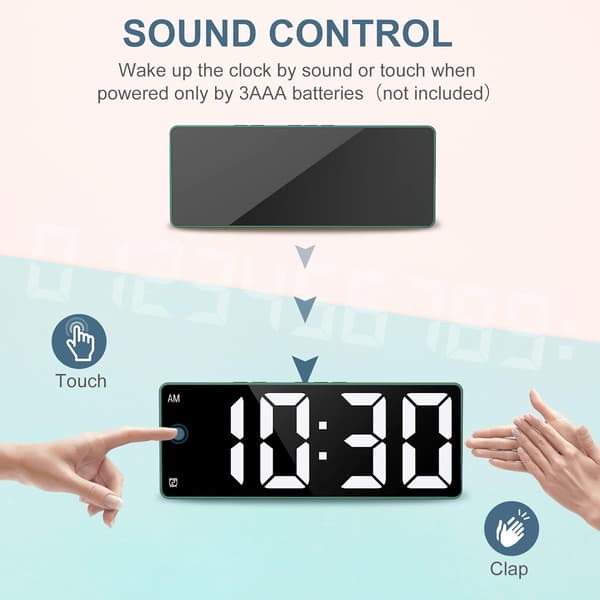 Digital väckarklocka, LED-klocka, elektronisk bordsklocka med temperaturvisning, reseväckarklocka, 12/24H-visning, digital klocka för hem, sovrum