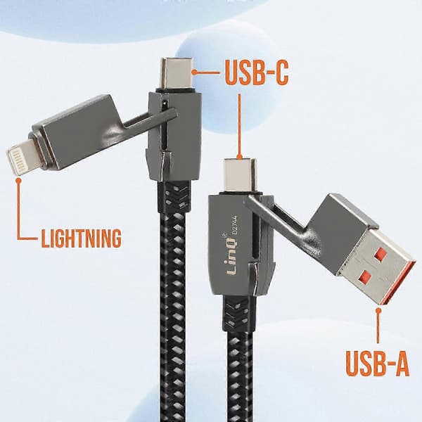 USB-kaapeli USB:lle, USB-C:lle, Lightning USB USBC - Lightning USBC 1m