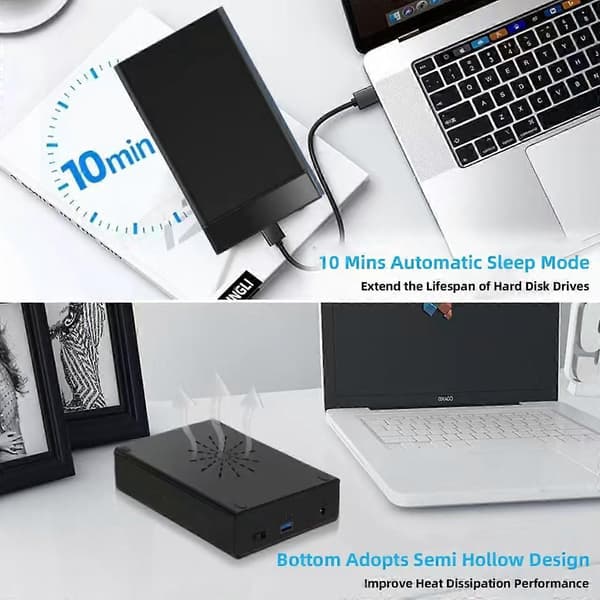 3.5 harddisk kabinet til 3.5'' SATA SSD og HDD USB 3.0 harddisk etui sort S356U3