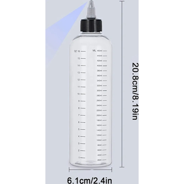 3 st Transparenta 500 ml Klämflaskor med Spetsig Pip, Multifunktionella