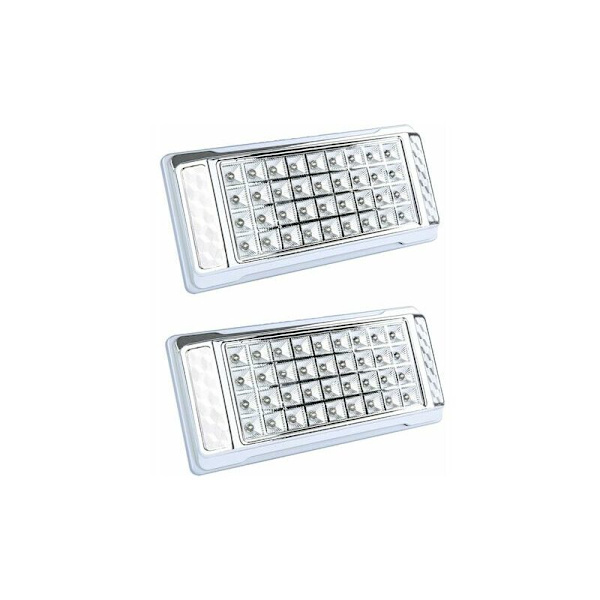 2 stk 36 LED innendørs taklamper diskokule 12V rektangulær takhode interiørbelysning leselampe LYLM