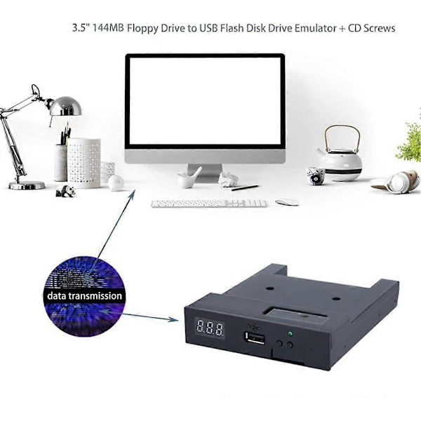 U100K 3,5 tommer diskettedrev til USB-emulator 1,44 MB 34-bens interface til musikalsk diskettedriver