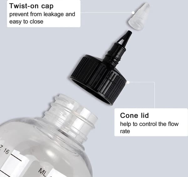 Transparent 500ml Klämflaska med Spetsig Pip, Multifunktionell Dispenser