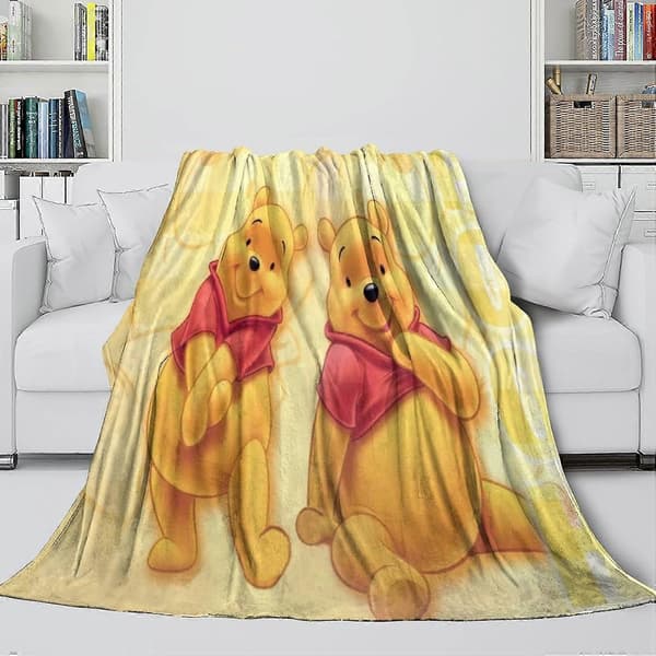 Winnie The Pooh 3D Flanell Fleece Tæppe Bløde Varme Komfortable Plaider Til Sofa Fluffy Tæppe Seng Plaider Til Børns Soveværelse Tilbehør I-406