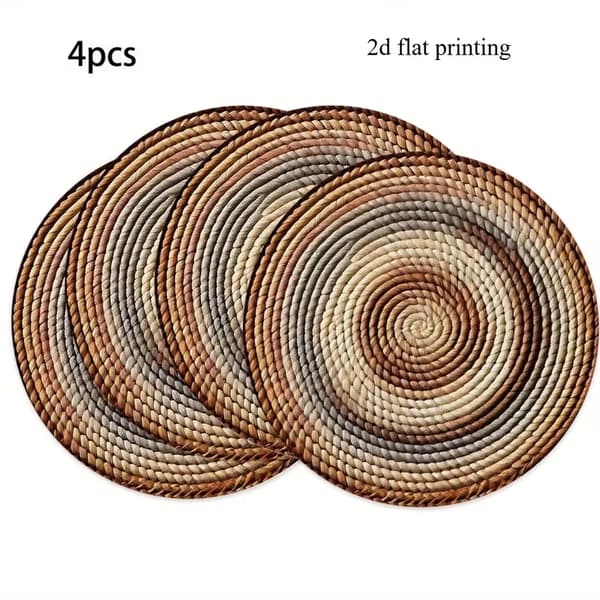 Neliosainen pyöreä 2D-tulostettuTabletti-setti 4PC