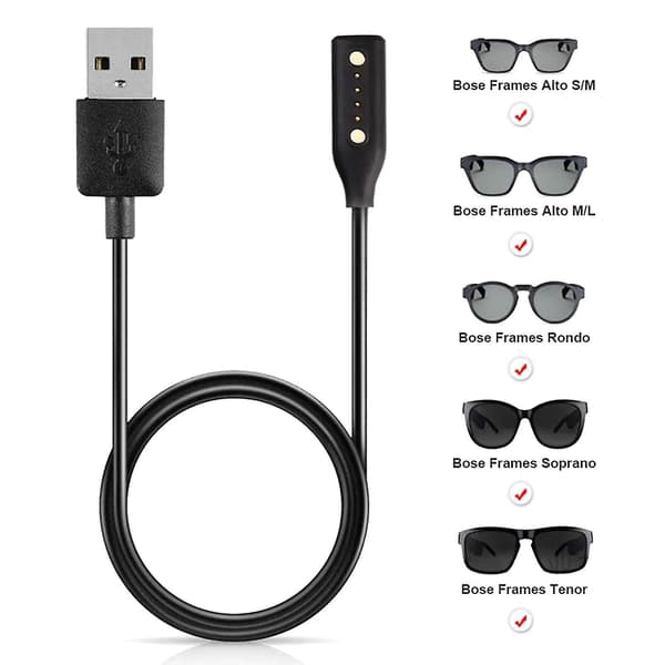 60 cm fleksibelt USB-ladekabel Bluetooth-kompatibel brilleoplader til Bose