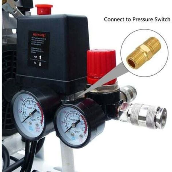 Lufttrycksregulator Trevägsventil 175 psi 12 bar 1/4 tum Lufttrycksregulator för kompressor (Ny 3-vägsventil) DOPA
