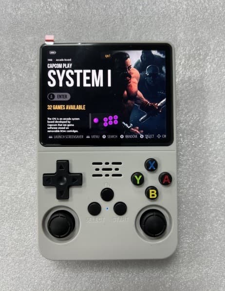 R36S Retro Handhållen Videospelskonsol Linux System 128GB Spel Gray