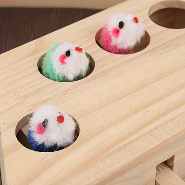 Whack-a-mole kattleksaker i trä, kattlekutrustning 1PC