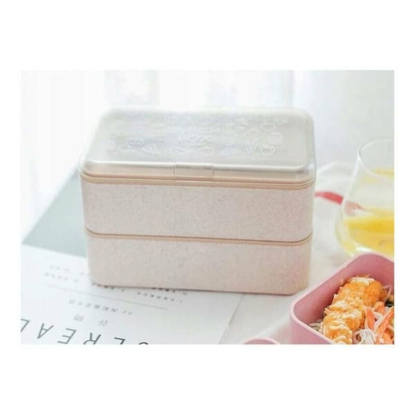Bento Box Matboks Kjøkkentilbehør Dobbeltlags Rektangulær Matboks (18 11 10 cm) 1 Stykke