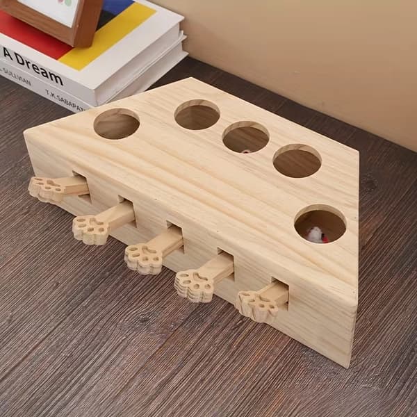 Whack-a-mole kattleksaker i trä, kattlekutrustning 1PC