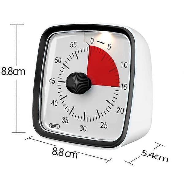 60-minutters timer, klasseromstimer, nedtellingstimer svart