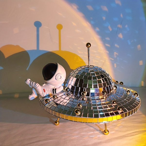 Diskokula UFO-Dekoration - Metallisk Reflekterande Effekt silver