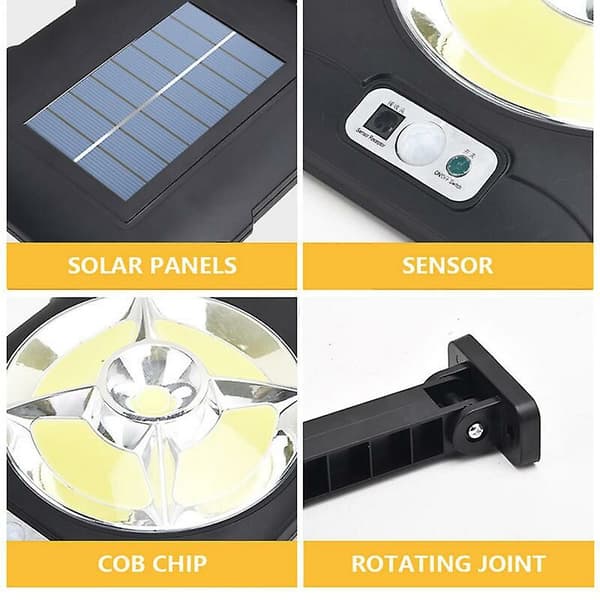 LED Gatubelysning Starkt Ljus Rund Gatubelysning Solcellsdriven Trädgårdsbelysning