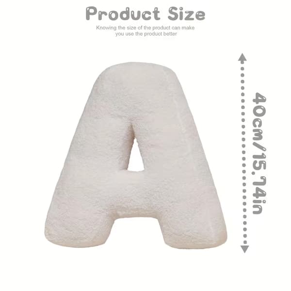 Luova valkoinen DIY-kirjaintyyny E(40CM)