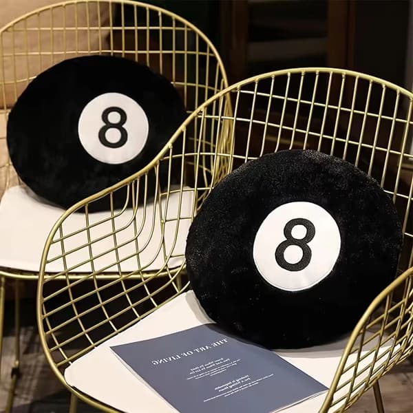 Sort Billard 8-Ball Plys Pude 35cm