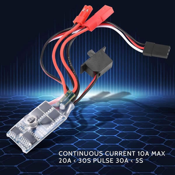 Rc ESC 10a Børstet Motor Hastighetskontroller for 1/16 18 Rc Bil Båt Tank