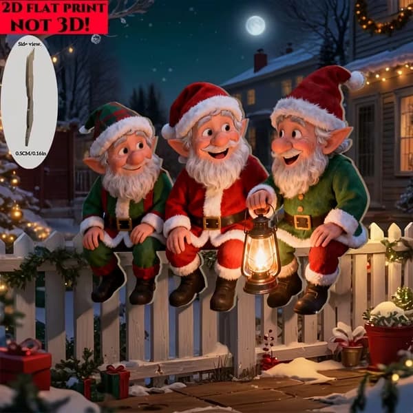 Tre træ julegnomer julepynt
