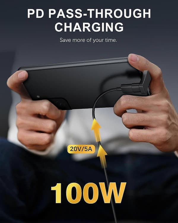 USB C Vinkeladapter 2-pack 100W PD Snabbladdning 10Gbps 180° U-formad för Steam Deck Switch Laptop