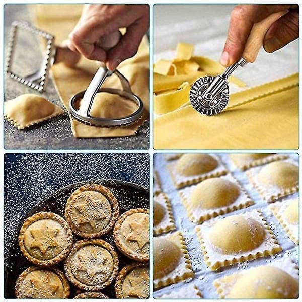 5 deler Ravioli Stempelsett, Ravioli Kutter Stempelsett Maker