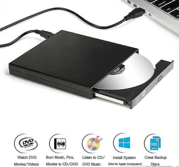 Ekstern DVD-drev med CD-brænder, USB-interface