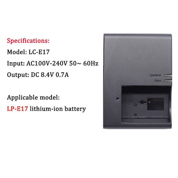 Bärbar LC-E17 Batteriladdare För Canon LP-E17 EOS M3 EOS 750D EOS 760D size:EU