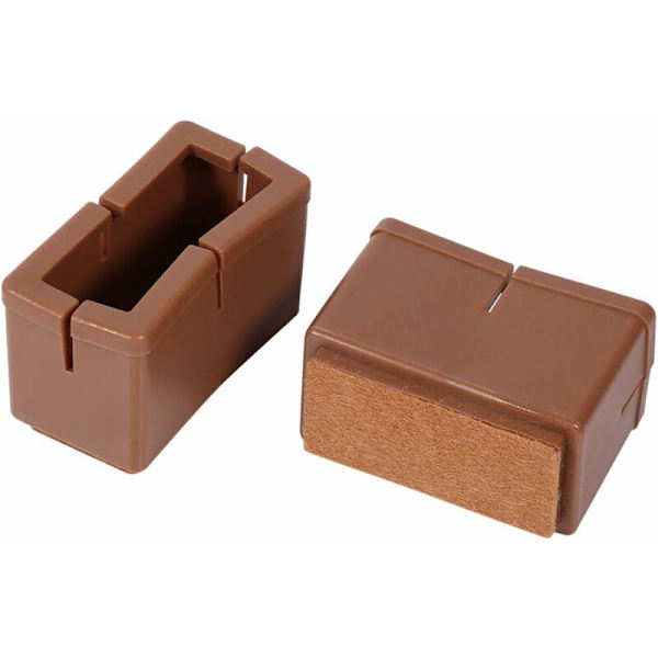 8 st/set Stolsben Golvskydd Rektangulära Möbelbensskydd Flyttbara Bordsbensskydd med Gummisula (Transparens) Kaffe