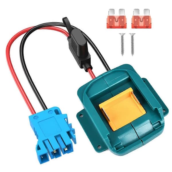 Strømhjulsadapter til 18V batteri med ledningsnetstik og sikring til Peg-Perego 12 Volt strømhjul