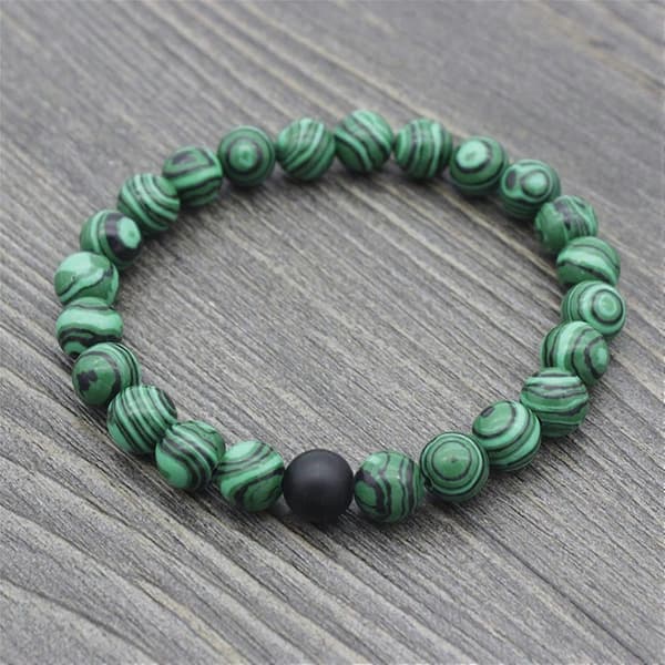 1/2 stk. Unisex Mode Falsk Malakit Kunstig Pimpsten 8 mm Diameter Elastisk Par Perlearmbånd