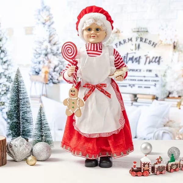 1 stk. Stoff Candy Julenisse Ornament Juledekorasjon