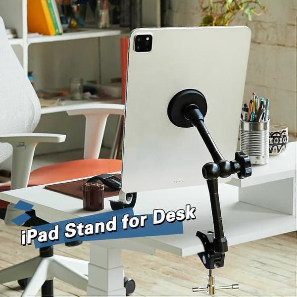 Magnetisk tabletholder til mikrofonstativ, fuldmetal telefon- og iPad-musikstativ