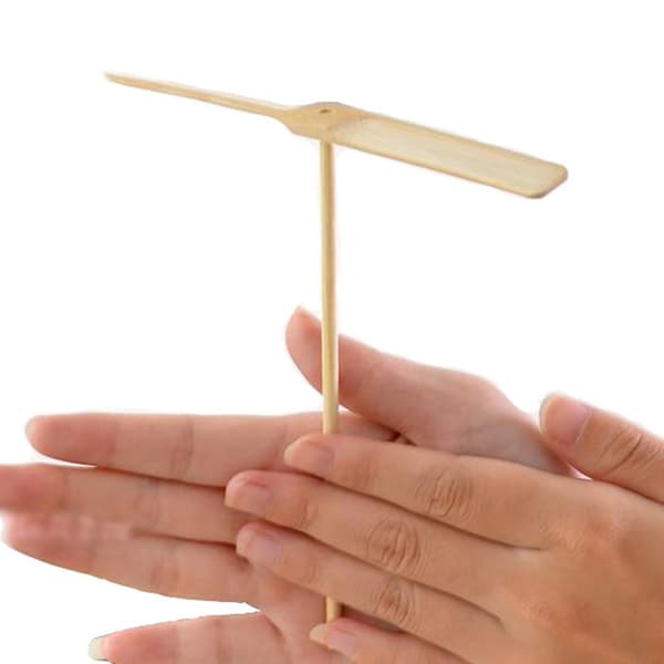 Bambu trollslända handpropeller flygande leksak (10 st)