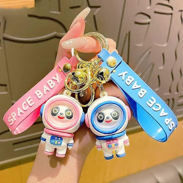 Super Söt Astronaut Panda Nyckelring för Män och Kvinnor