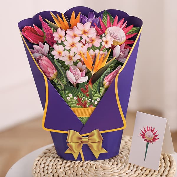 Pop Up Blomsterbuket Lykønskningskort Mors Dag Gave