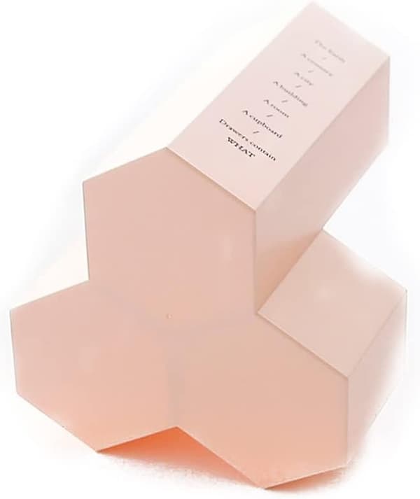 Hexagonal Plast Pennfodral Förvaringslåda Skrivbord Borste Förvaringslåda 12 x 6,3cm Rosa