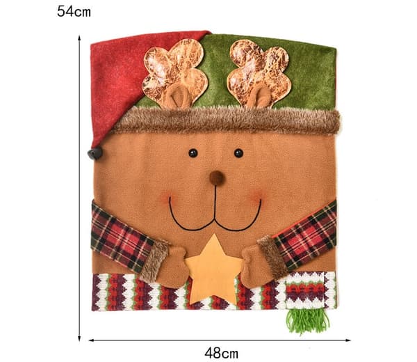Pakke med 3 jule-stolbetræk, julepynt
