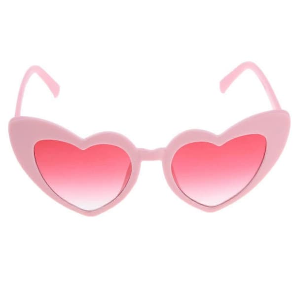 Hjerteformede solbriller Kvinder Fest Briller Mode Shades Pink