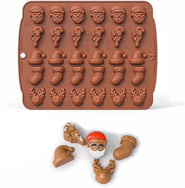 Julchokladform i Silikon med 6 Mönster