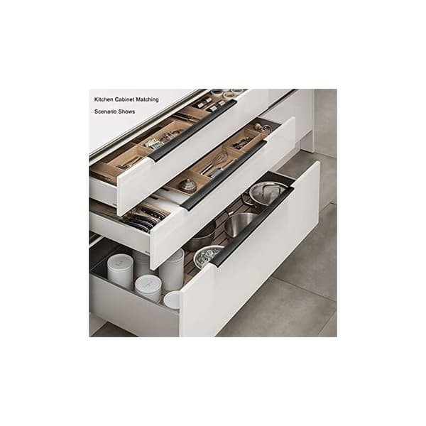 10 stk. sorte møbelgreb, usynligt køkkengreb, aluminiumslegeringsgreb afstand 64 mm