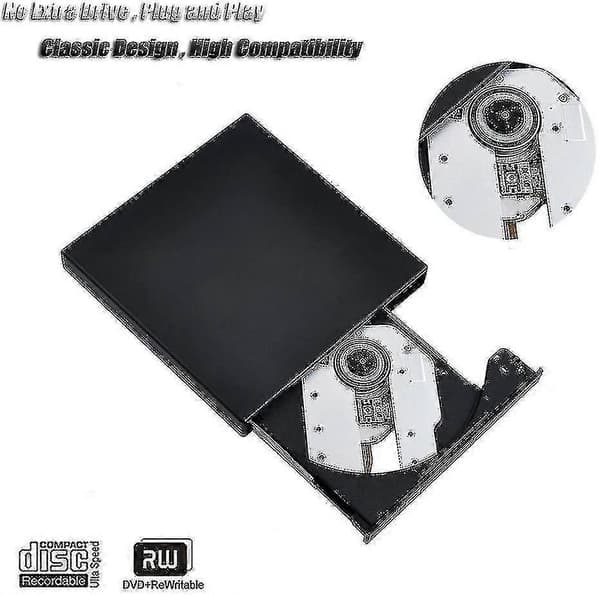 Ekstern DVD-drev med CD-brænder, USB-interface