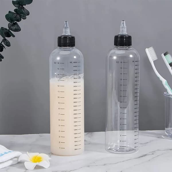 Transparent 500ml Klämflaska med Spetsig Pip, Multifunktionell Dispenser