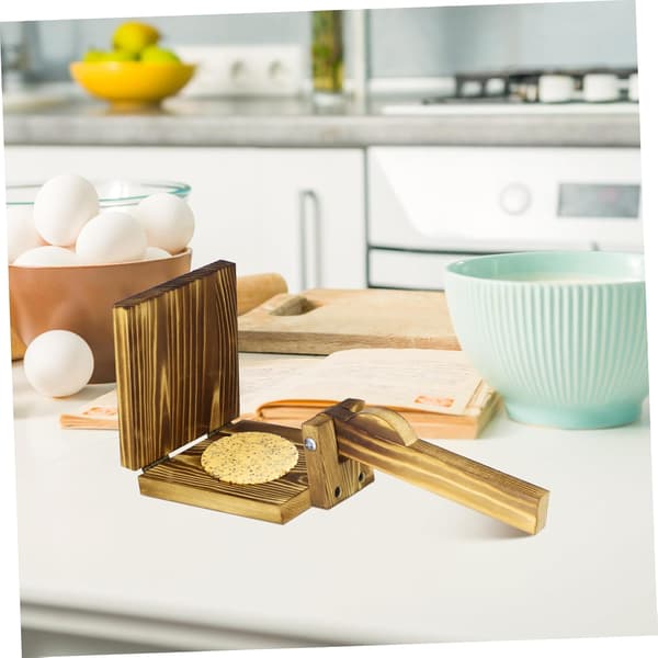 DIY dumpling wrapper-sæt med manuel dejpresse Wood color