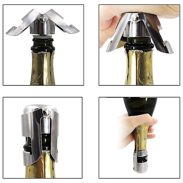 Champagne Propper Rustfrit Stål Vinflaske Propper, Genanvendelig