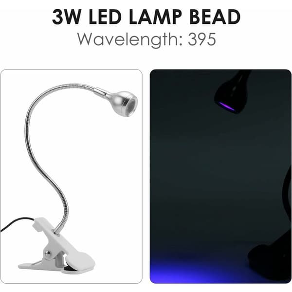 UV Sølv UV-behandling USB Lilla Lampeperleholder Plug and Play 3W USB LED-lampe