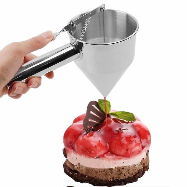 Degdispenser i rostfritt stål, gräddispenser, tratt