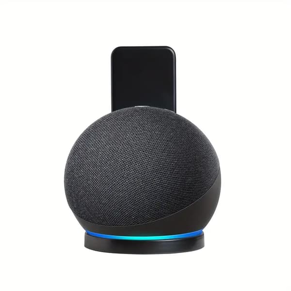 Echo Dot 4/5 Högtalarställ - Uppgraderade Echo Dot 4/5 Tillbehör med Kabelhantering, Premium Utrymmesbesparande Echo Dot 4/5:e Gen Ställ Hängare Väggfäste