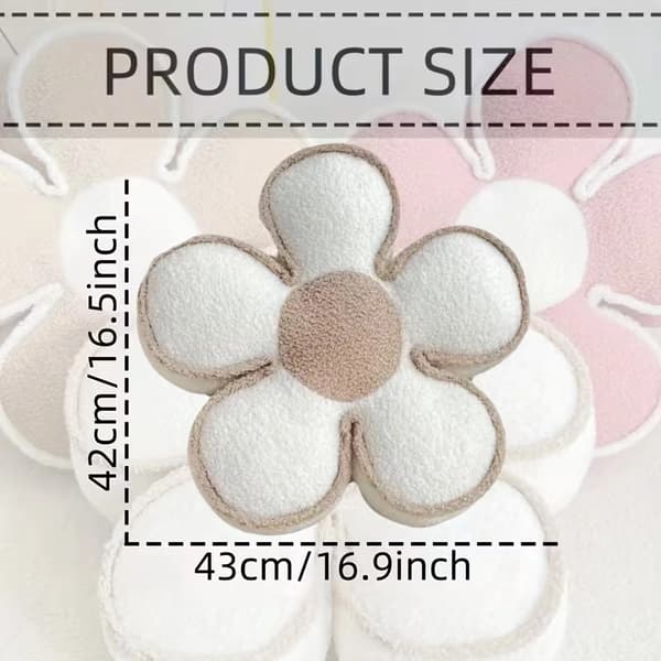 Stilfuld geometrisk blomster dekorativ pude - blød White (50CM)