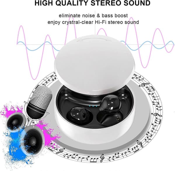 Små ørepropper usynlig Bluetooth-headset mini trådløse ørepropper, skjulte små ørepropper